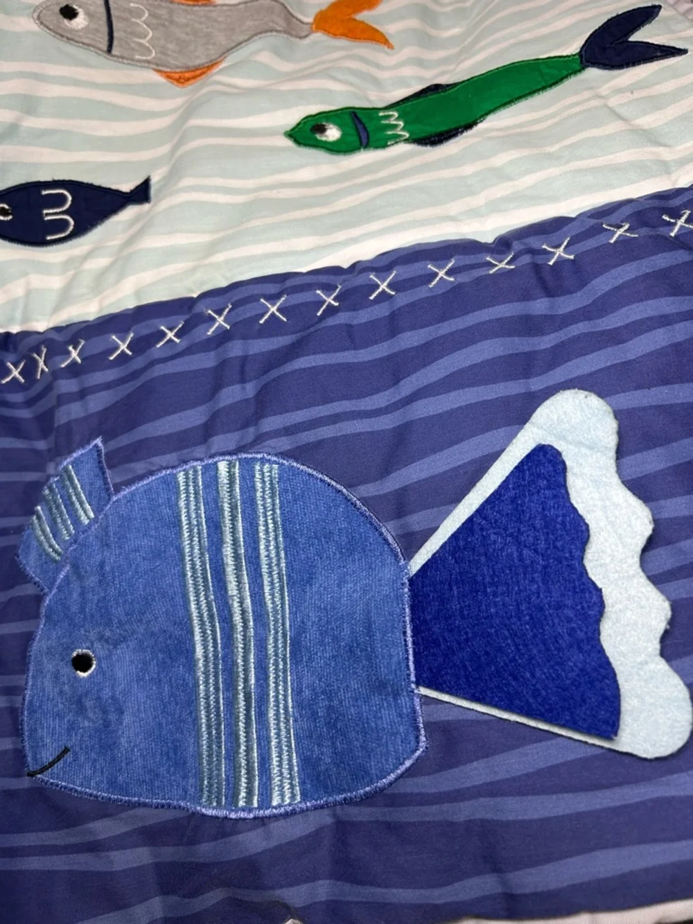 Lambs & Ivy Blue Ocean Blue Baby Crib Quilt